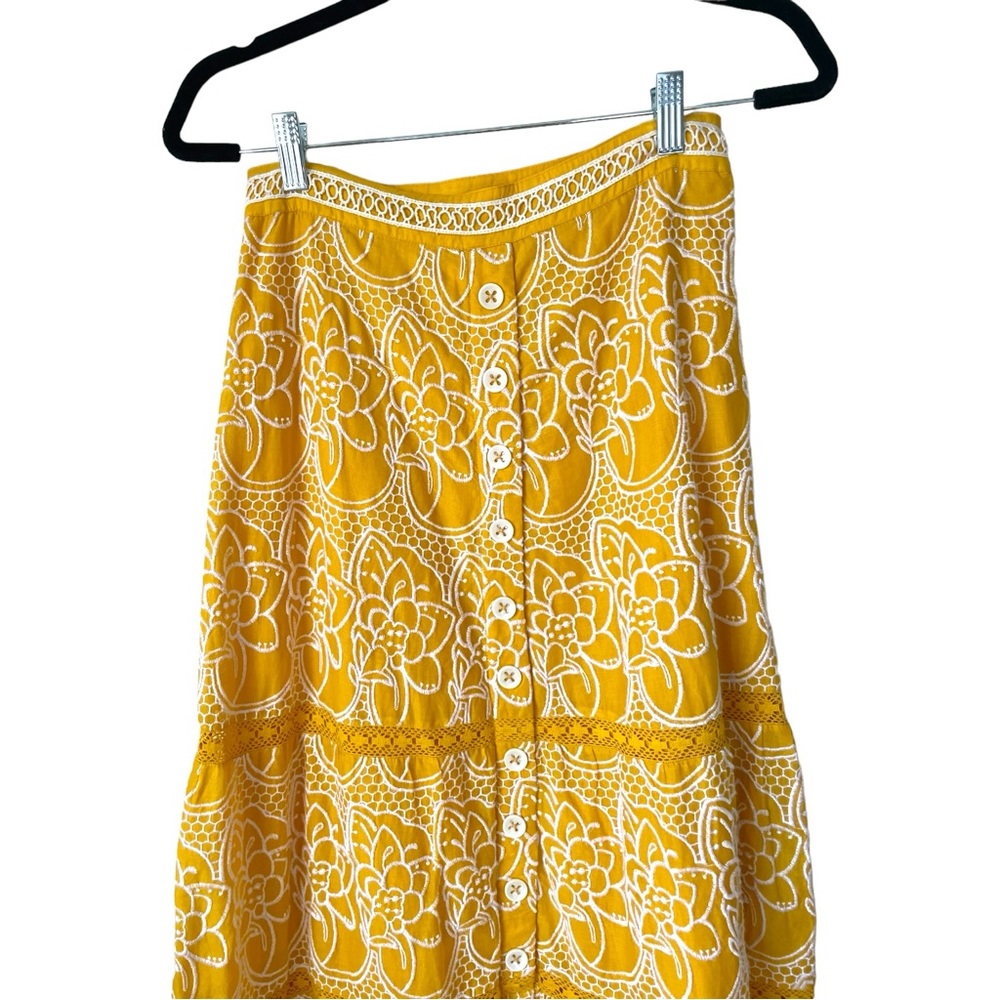 ~ SOLD ~EUC Anthropologie Embroidered Lace Maxi Skirt, Size 4 - Picture 2 of 12
